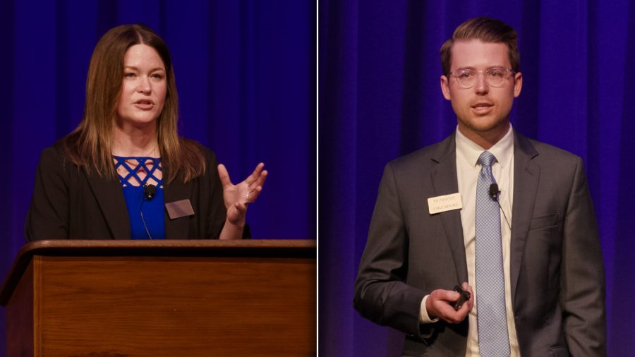 McAfee & Taft employee benefits lawyers Melissa Cottle and Lake Moore speaking at EmployerLINC25 on April 2, 2025 at the National Cowboy & Western Heritage Museum.