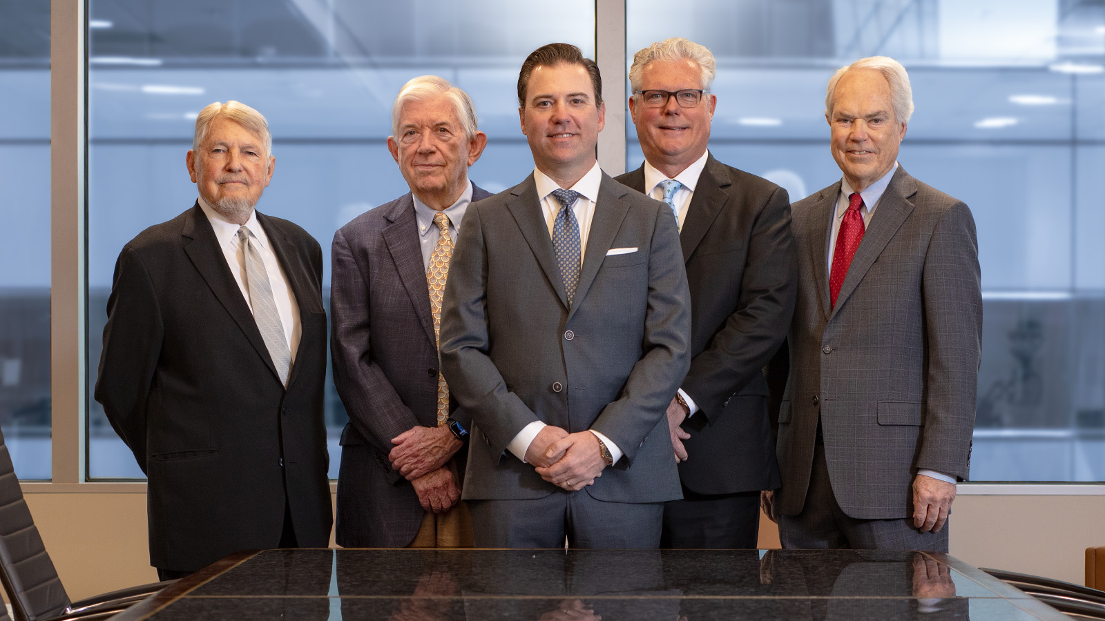 Photo of McAfee & Taft's ACREL attorneys, including (from left to right) Lloyd Hardin, Frank Hill, Cole Marshall, Rob Garbrecht and Rick Riggs.