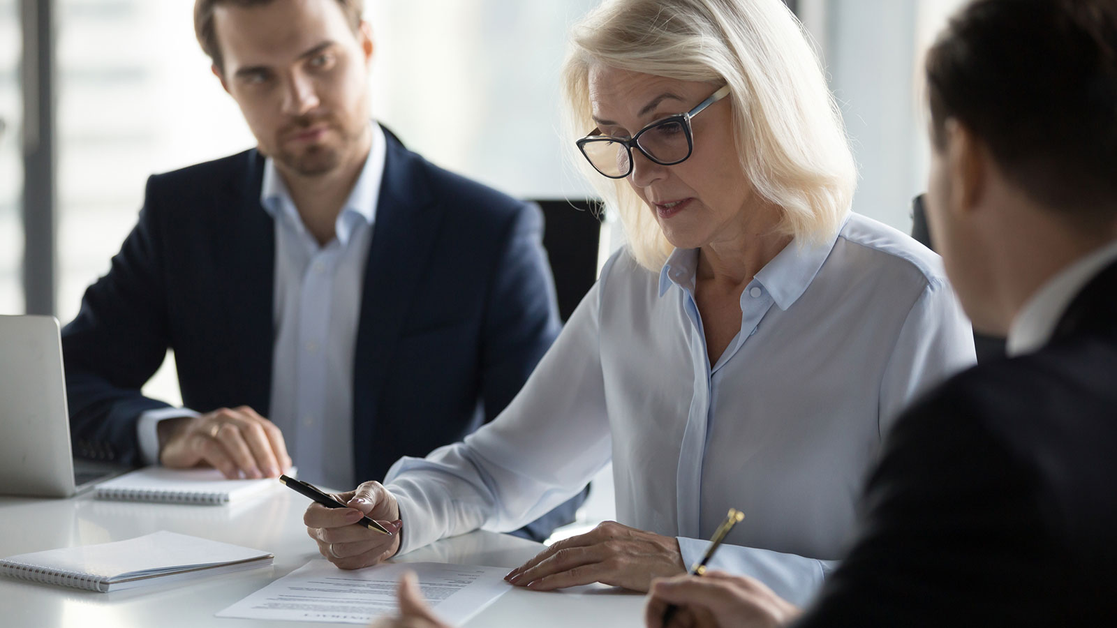 Attorneys reviewing a contract
